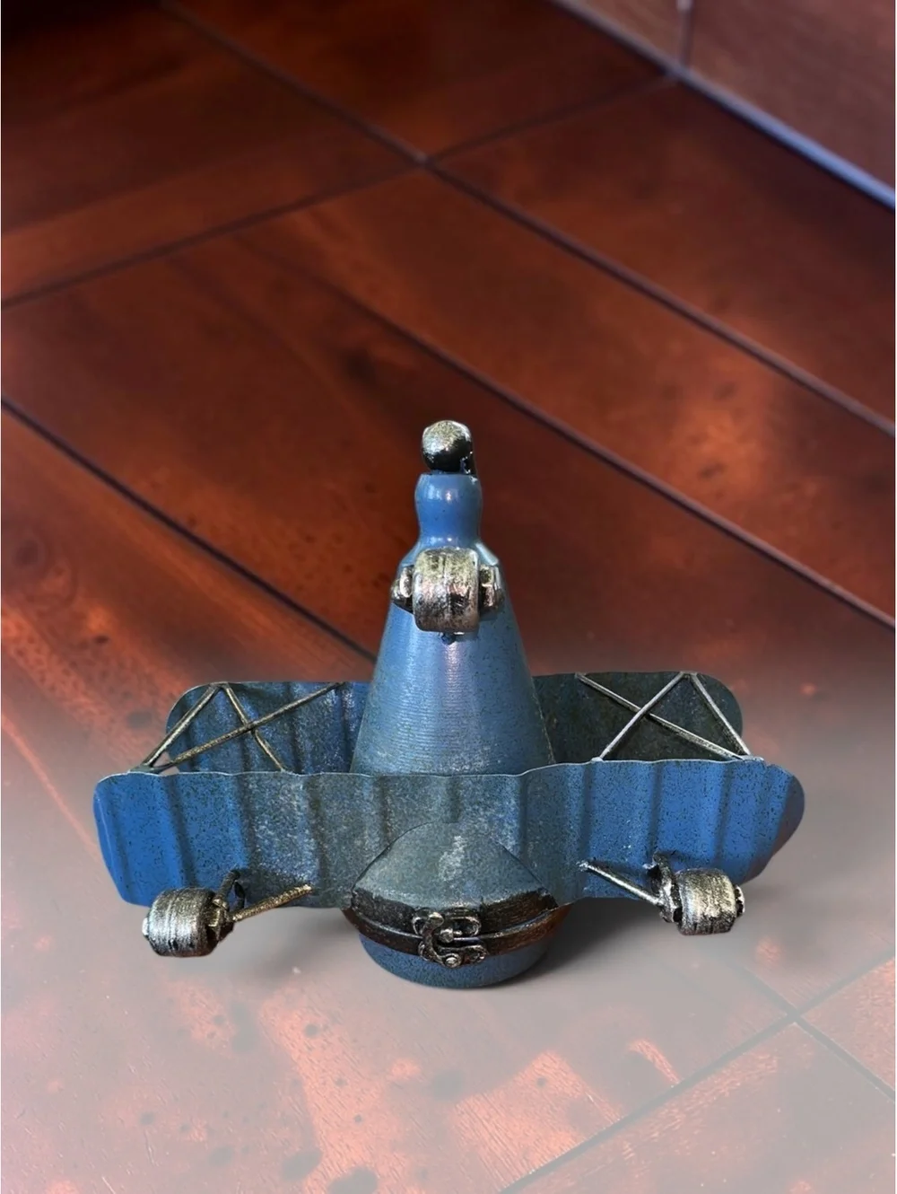 The Barrel Shack The Wright Metal Biplane Airplane Clock w/ Original $410 Tag